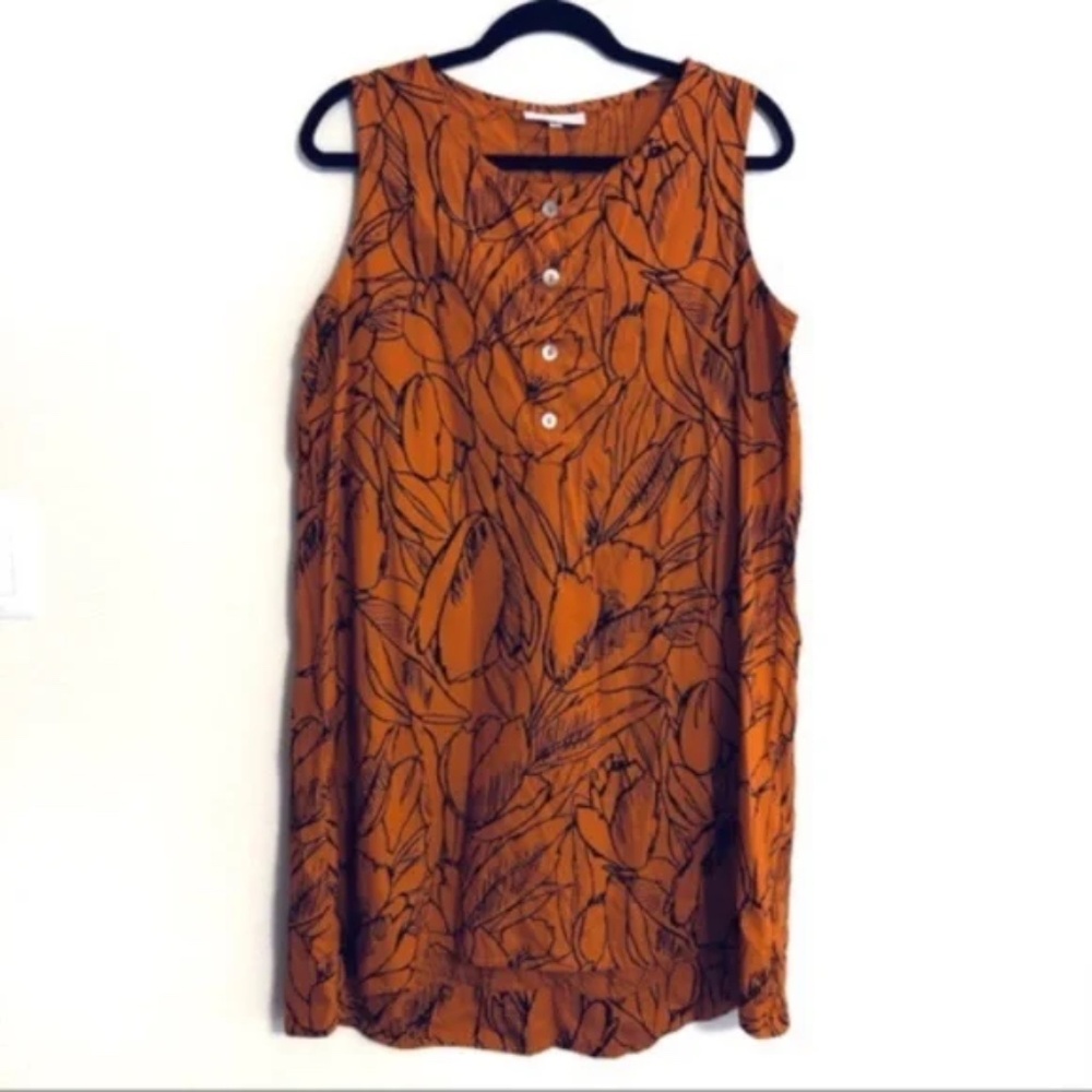 Bryn Walker Orange Floral Sleeveless Dress